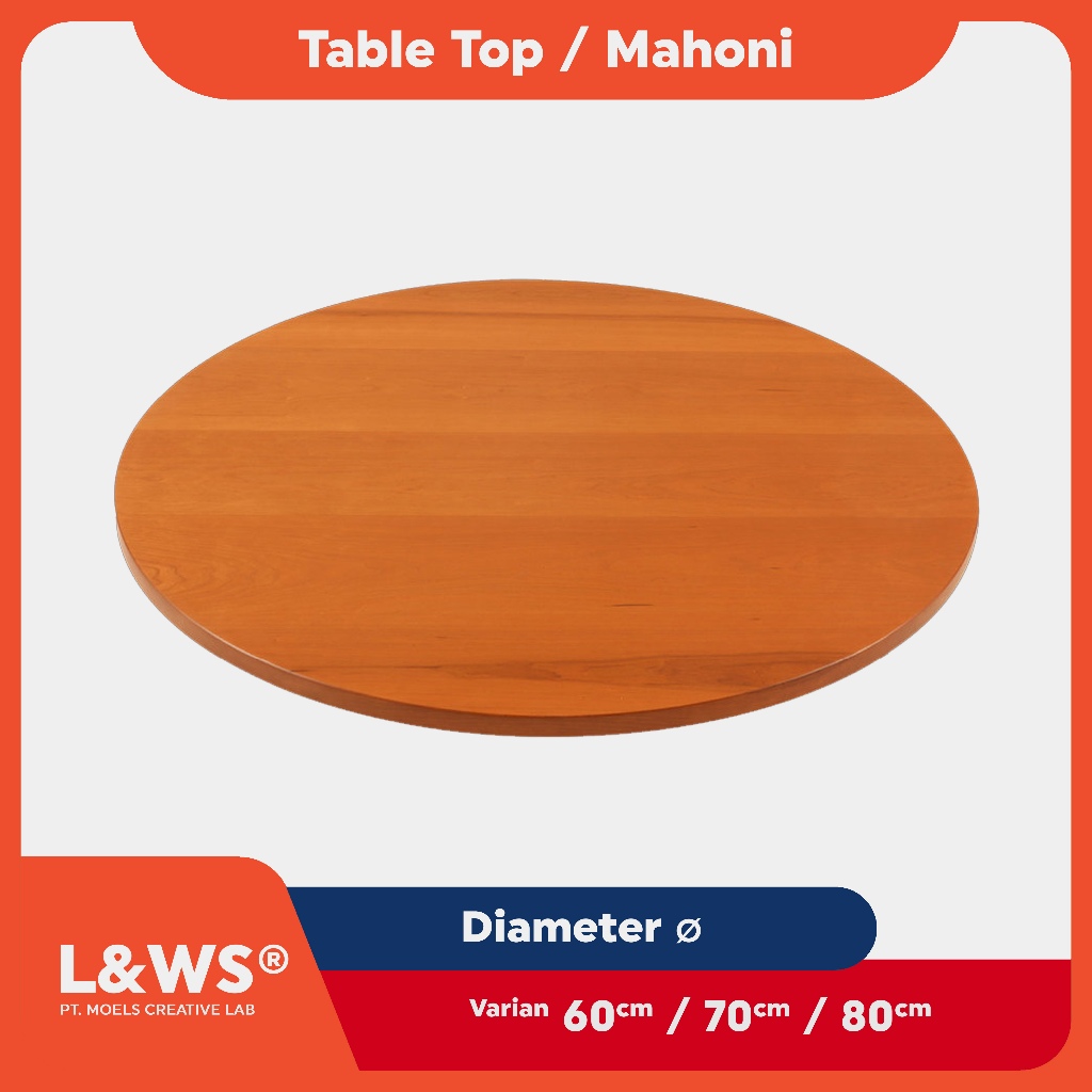 Daun Meja Bulat Kayu Mahoni [Table Top]