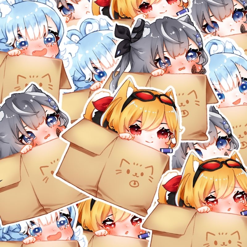 

[Muncationary] Sticker Vinyl Die Cut Ho(lo)meless Hololive ID Fanmerch kucing lucu Kobo Zeta Kaela