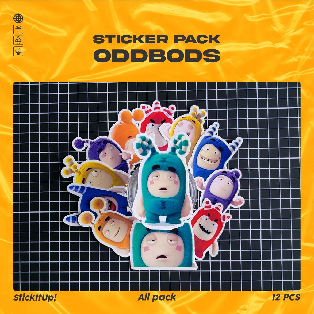

COD✨ StickItUp Stiker Pack Odd Bods Colorfull Keren Untuk Koper Laptop Skateboard