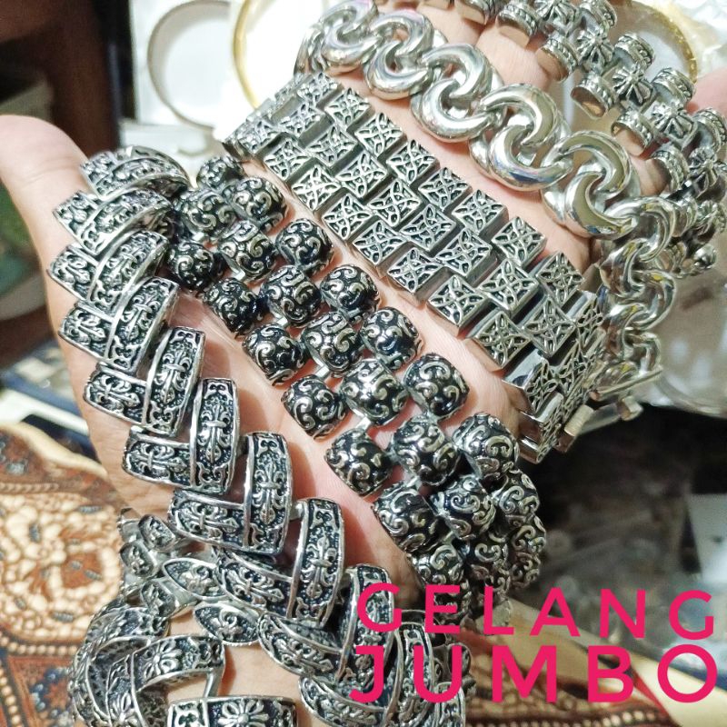 Gelang Rantai Jumbo Besar Lebar / Gelang Pria Titanium