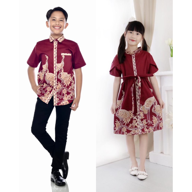 baju batik anak KG101 red dan KB101 red