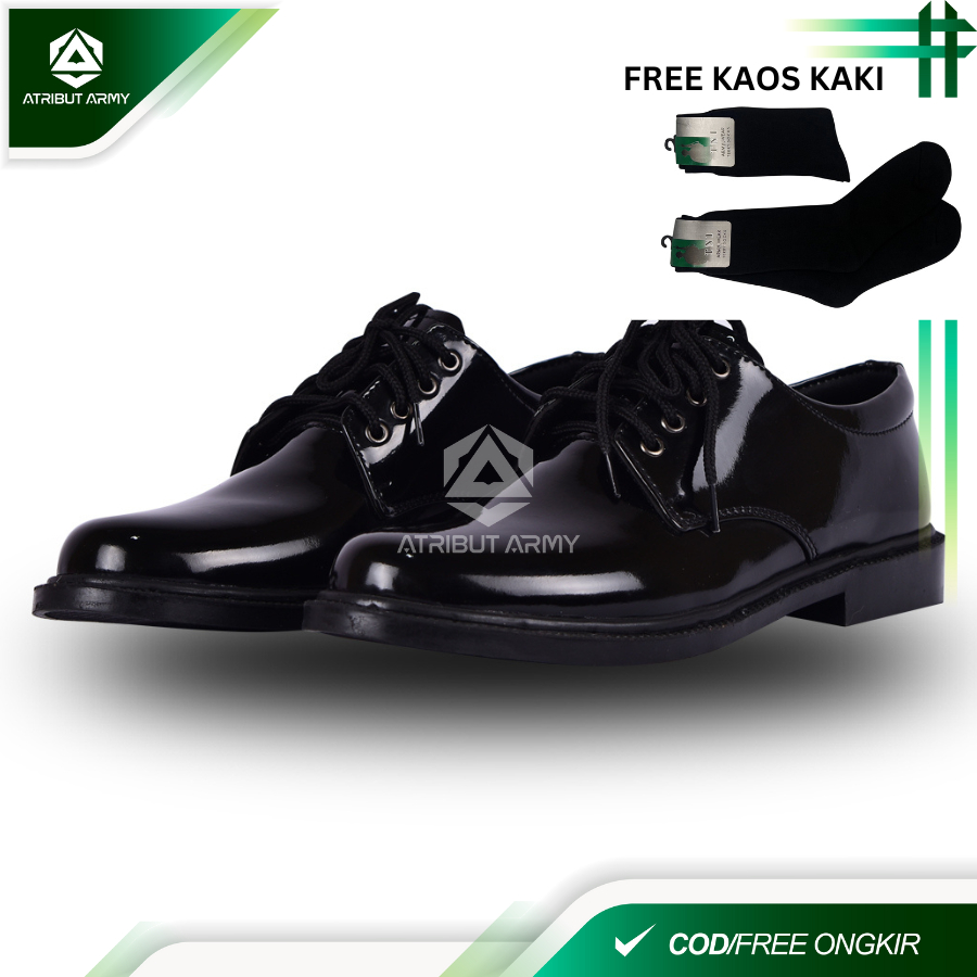 Free Kaos Kaki Sepatu PDH Pendek 01 TNI Kilap Sepatu Dinas PDH TNI AD Satpam Security Pria Kerja PNS