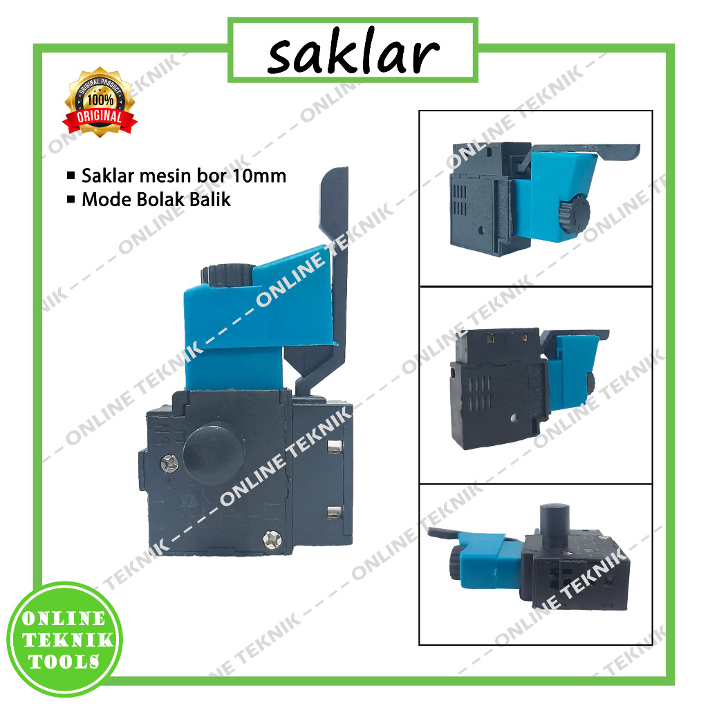SAKLAR Mesin Bor 10mm Bolak Balik NRT PRO / Switch Saklar Modern / Skakel On Off Bor 10 mm