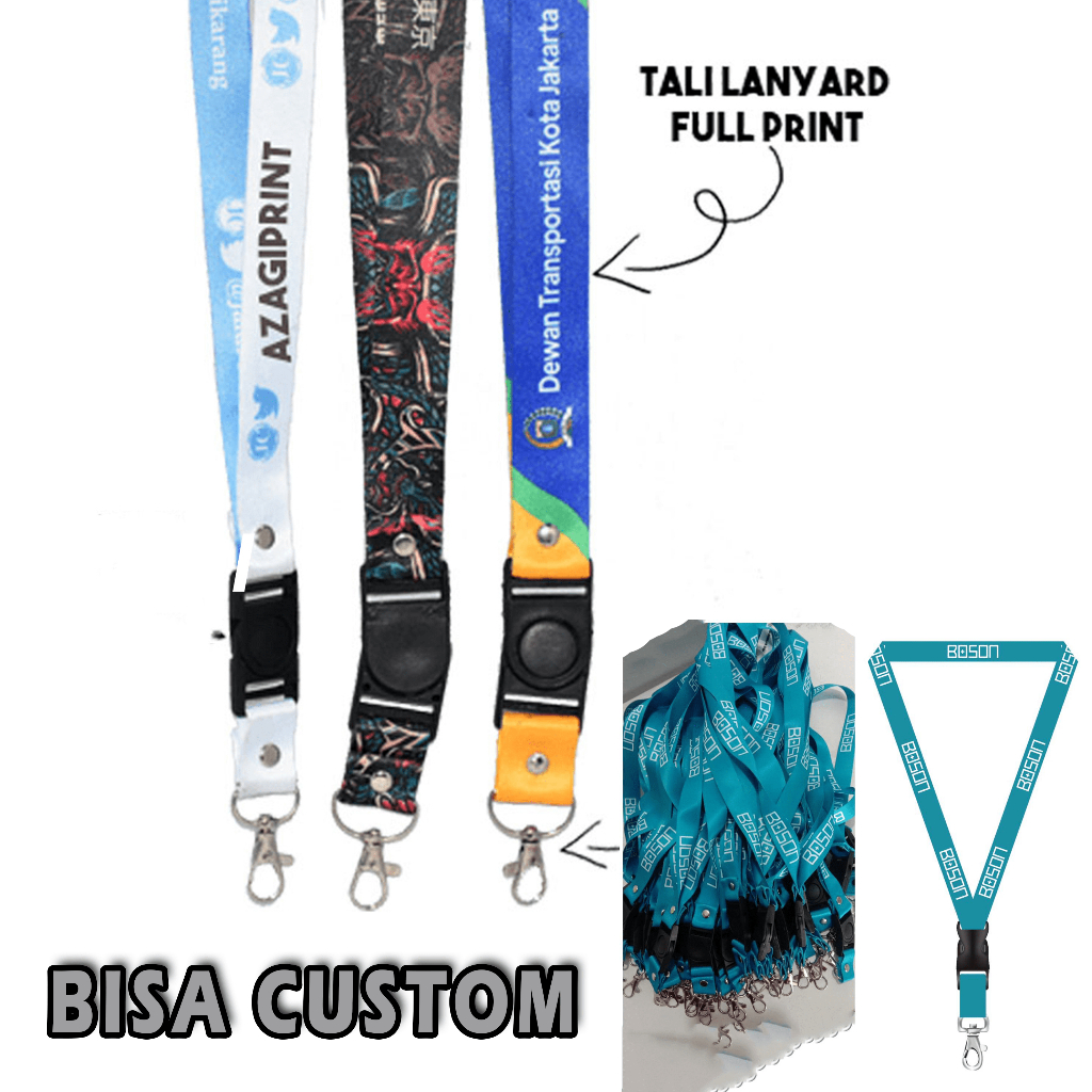 

lanyard bebas warna / Tali id card full warna 2 sisi kualitas jelas / Azagi