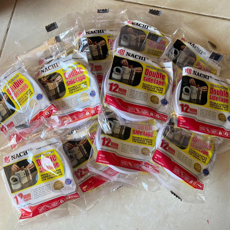

COD Joy KTB Nachi Double Tape 12mm ( 1/2 inch 10yard ) 6mm ( 1/4 inch 10yard ) Isolasi Bolak Balik
