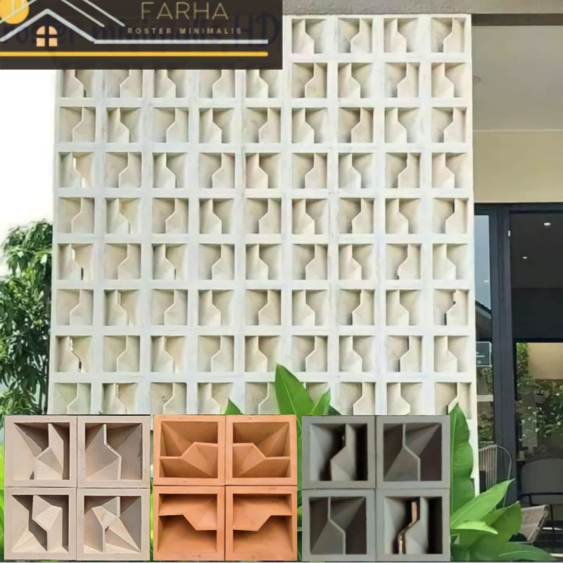 roster beton minimalis/loster beton/roster motif petir loster dingding & pagar rumah