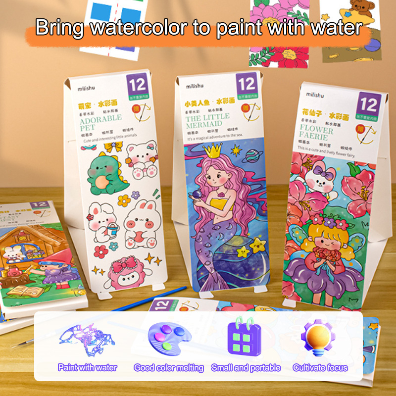 

Buku gambar cat air water color painting book karakter watercolor lucu