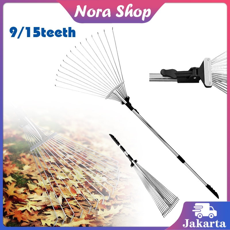 Penggaruk Daun Teleskopik Sapu Garuk Besi Garukan Sampah Sapu Besi Sapu Taman Sapu Daun Cakar
