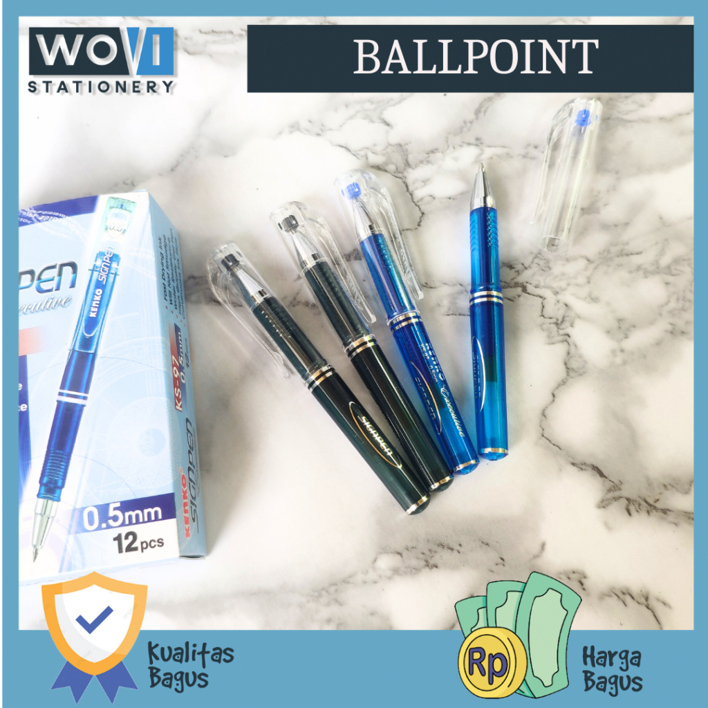 

[WOVI STATIONERY] Signature Pen KS-97 Black Kenko / Ballpoint Sign Pen KS-97 Blue Kenko [PCS]