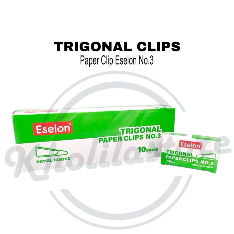 

(1 box) Trigonal Clips Paper Clip No. 3 Eselon isi 10 pak kecil