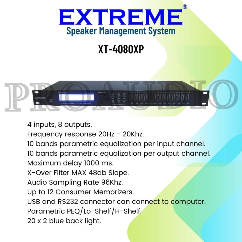 Extreme Speaker Management System 4 in 8 out XT 4080XP/ XT4080XP / XT- 4080XP Original Dlms