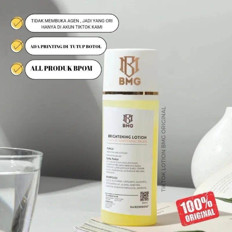 (BMG PABRIK )READY BMG LOTION DOSTING BPOM PEMUTIH ECER LOTION MALAM ISI 100ML