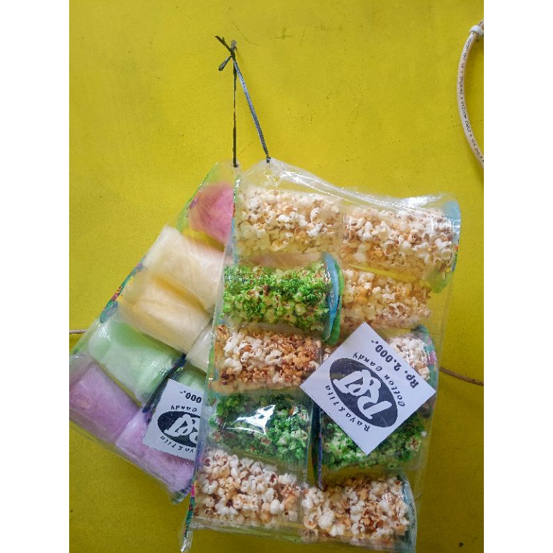 

popcorn manis rasa buah kemasan cup 14 Oz isi 10 cup