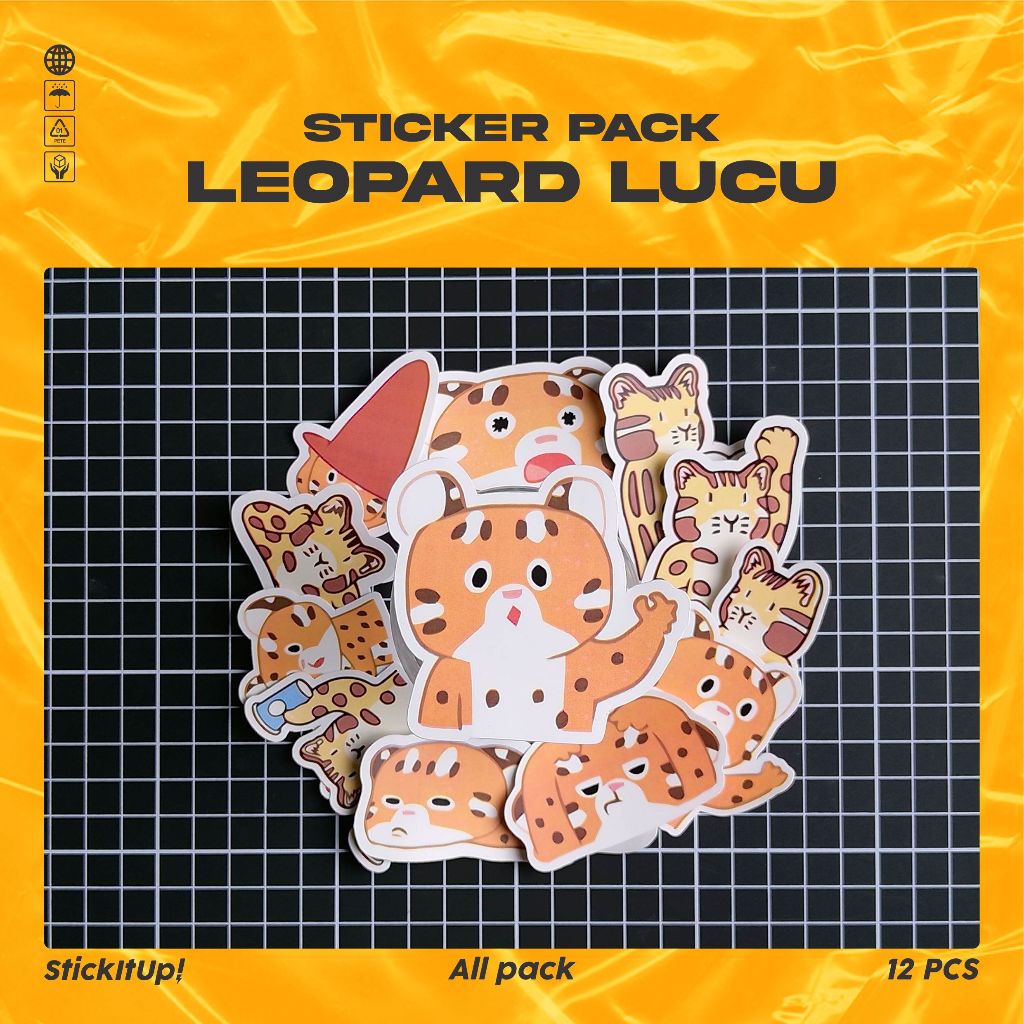 

COD✨ StickitUp Stiker Pack Leopard Lucu Untuk Koper Laptop Skateboard