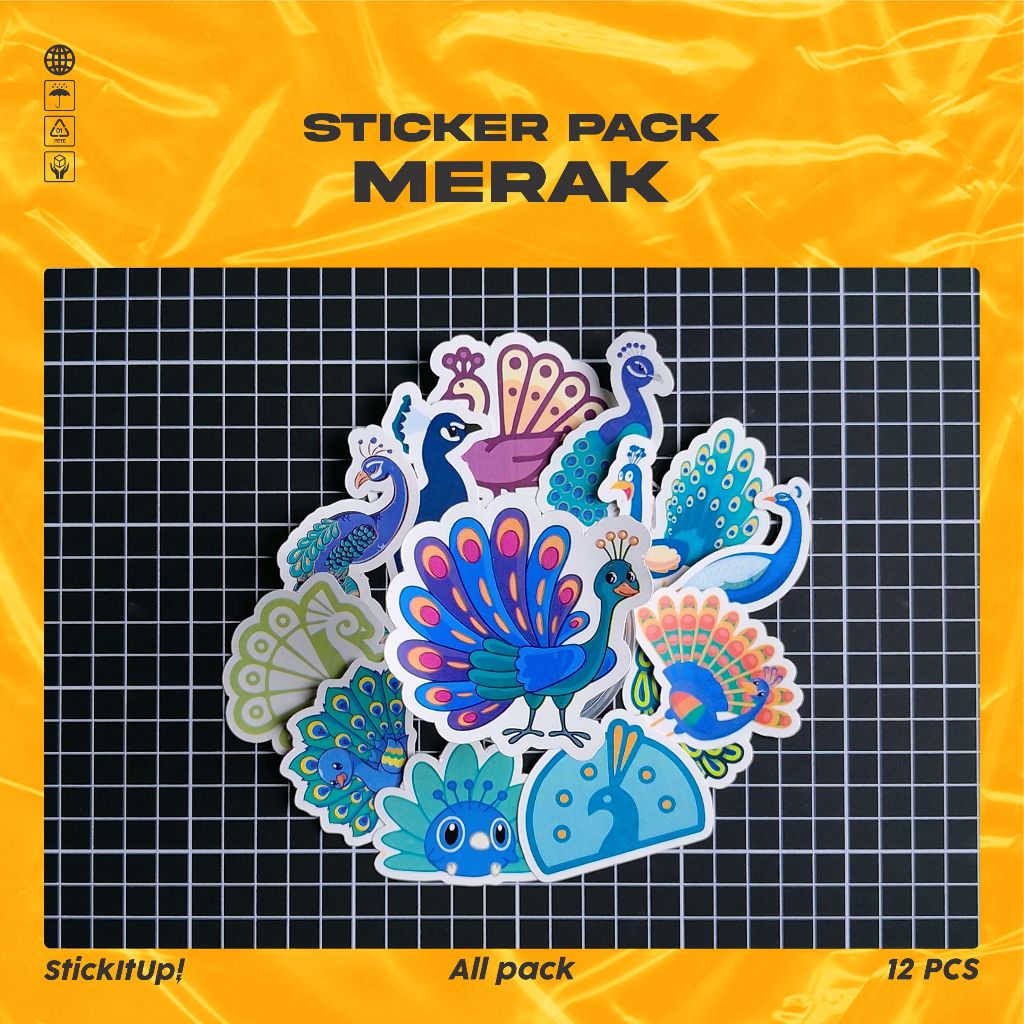 

COD✨ StickitUp Stiker Pack Merak Lucu Untuk Koper Laptop Skateboard