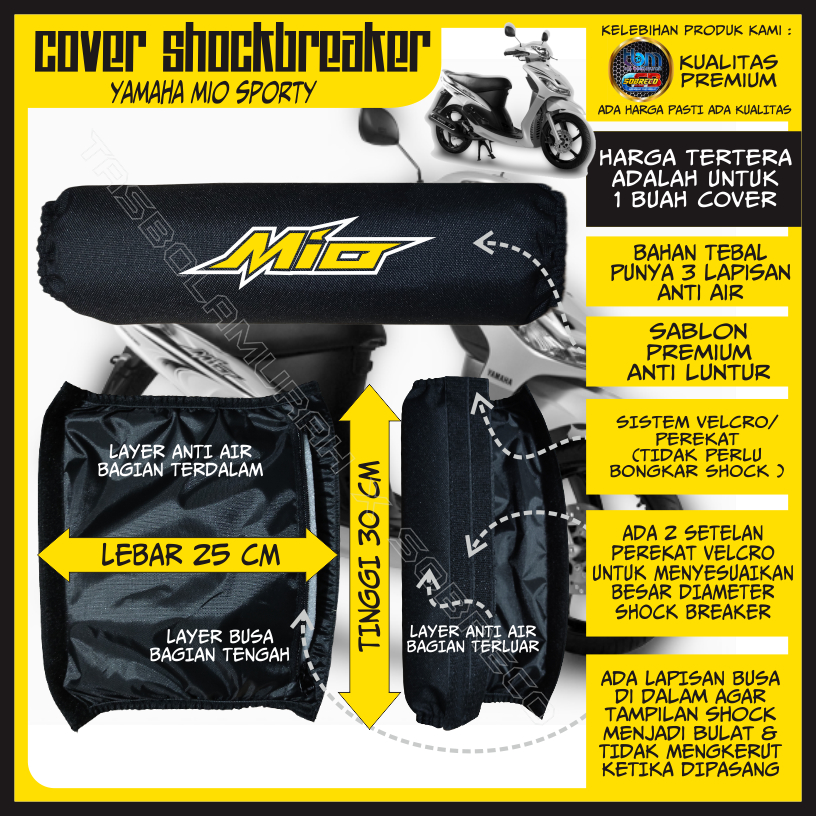 [NEW] SARUNG PELINDUNG PENUTUP COVER SOKBREKER SHOCK BREAKER BELAKANG MOTOR YAMAHA MIO OLD ANTI AIR