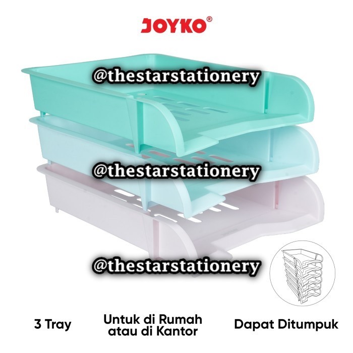 

(1 Set) GROSIR Document Tray Joyko DT-900-3T / Wadah Dokumen Joyko DT9003T / Joyko DT 900 3T