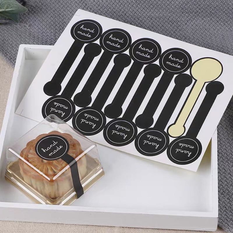 

Stiker Handmade Gold Hitam Panjang | Label sticker packaging | Segel kemasan premium