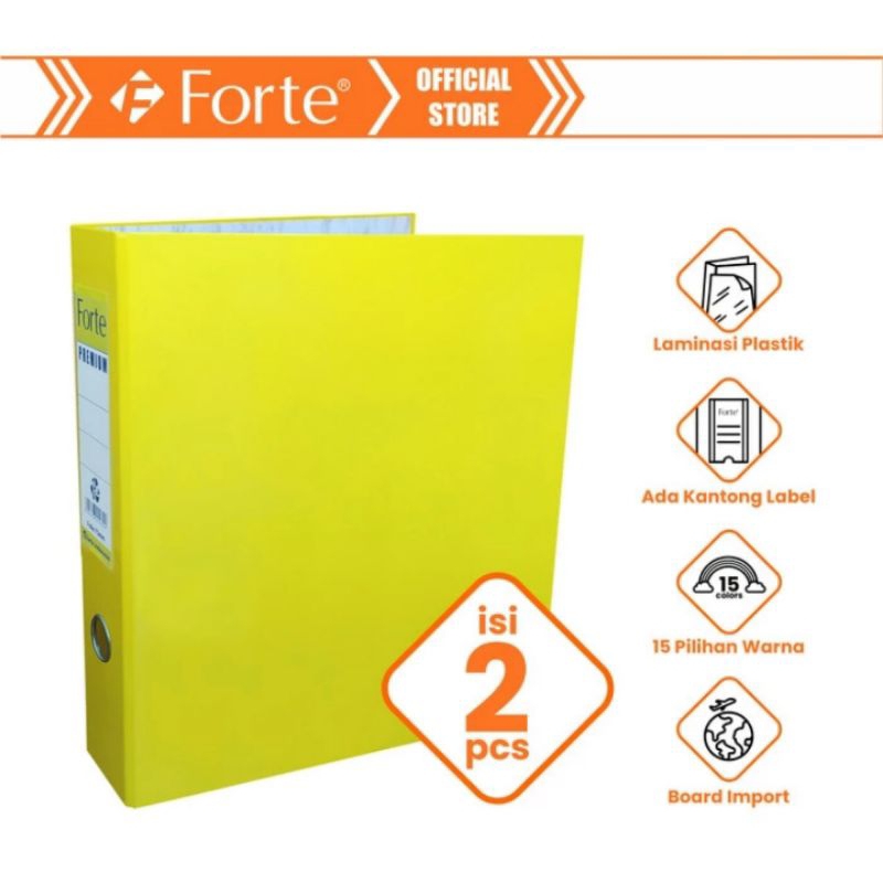 

(2 Pcs) Odner / Ordner Folio Forte Enduro+ Premium Glossy 75 mm (Kuning Stabilo)