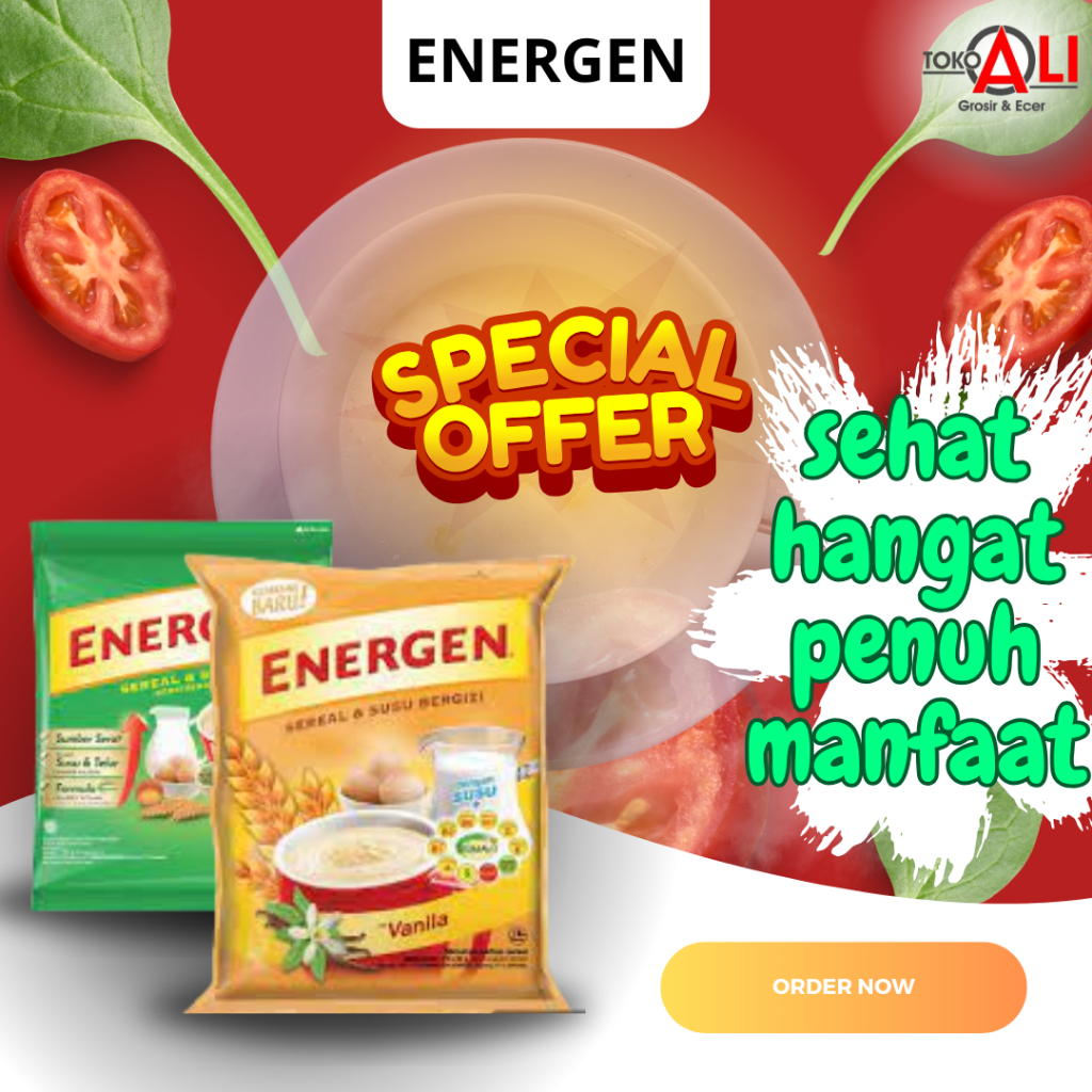 

Energen sachet/rasa vanila/kacang hijau/Minuman serbuk/siap saji