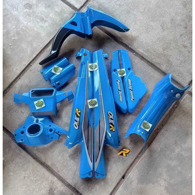 FULL SET BODY HALUS YAMAHA ALFA SET STRIPING WARNA BIRU