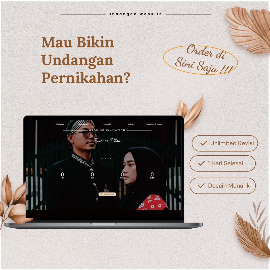 Undangan Digital Website Pernikahan Exclusive Premium Full Fitur | Undangan Online ( Free Filter Ins