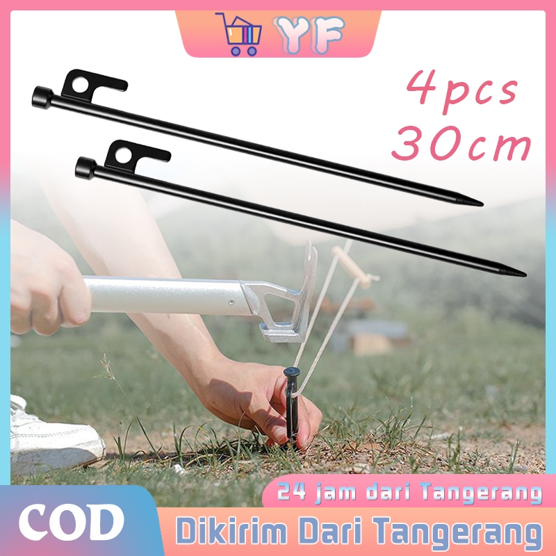 4Pcs Pasak Tenda Camping Panjang 30cm Bahan Baja Pasak Kemah Paku Pasak Tenda