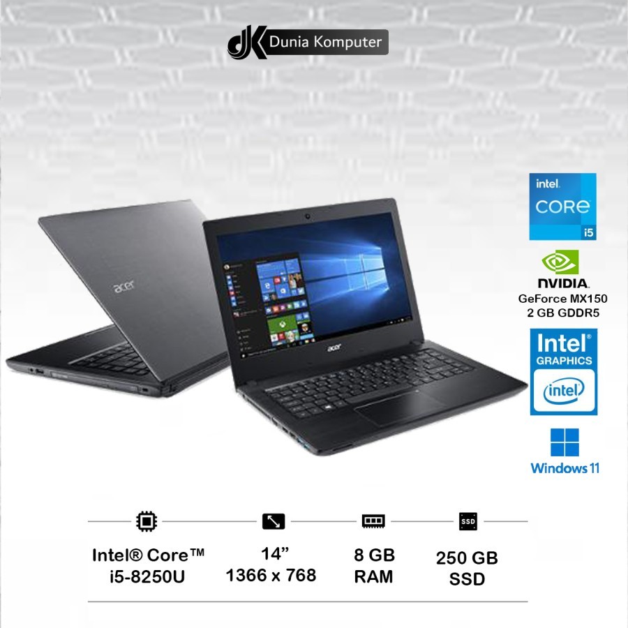 Laptop Second / Bekas Acer Aspire E5-476G Intel i5-8th Ram 8 GB 256 GB