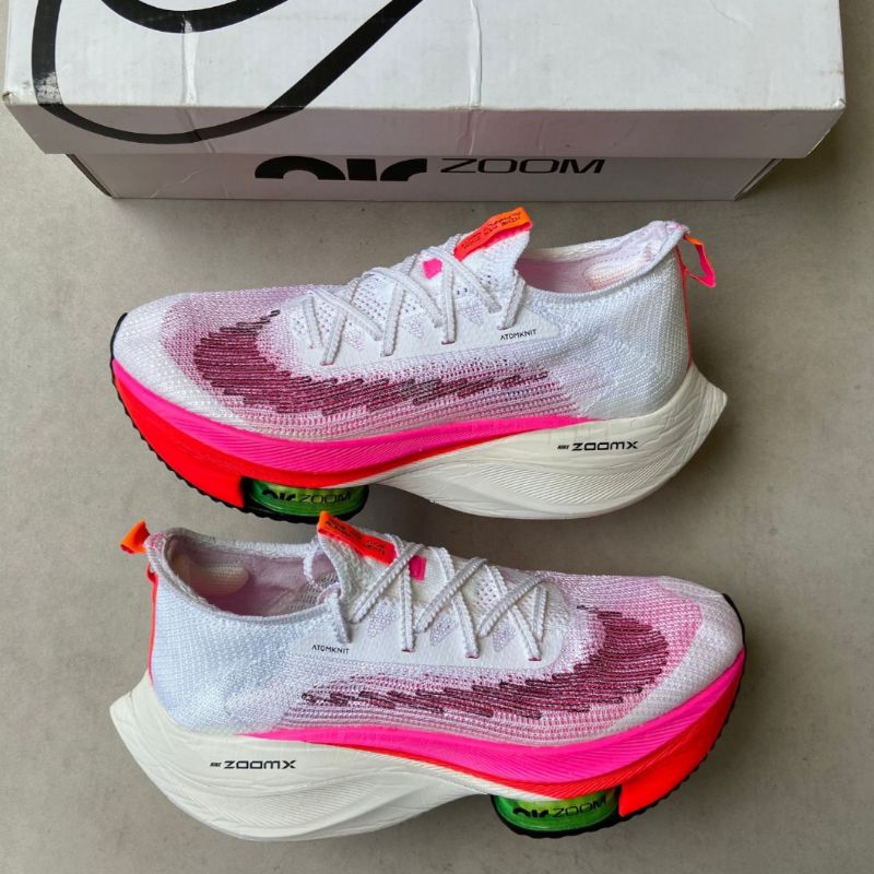 Nike Air Zoom Alphafly Next% Flyknit White Pink || tokyo rawdacious 1