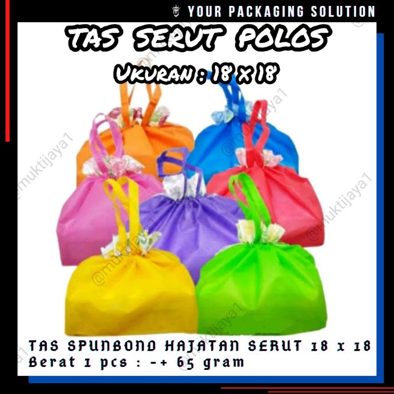 

TAS BERKAT 18x18cm SERUT POLOS ll Spunbond ll Goodie Bag ll Tas Kain ll Tas Kado ll Tas Berkat ll TAS Hajatan