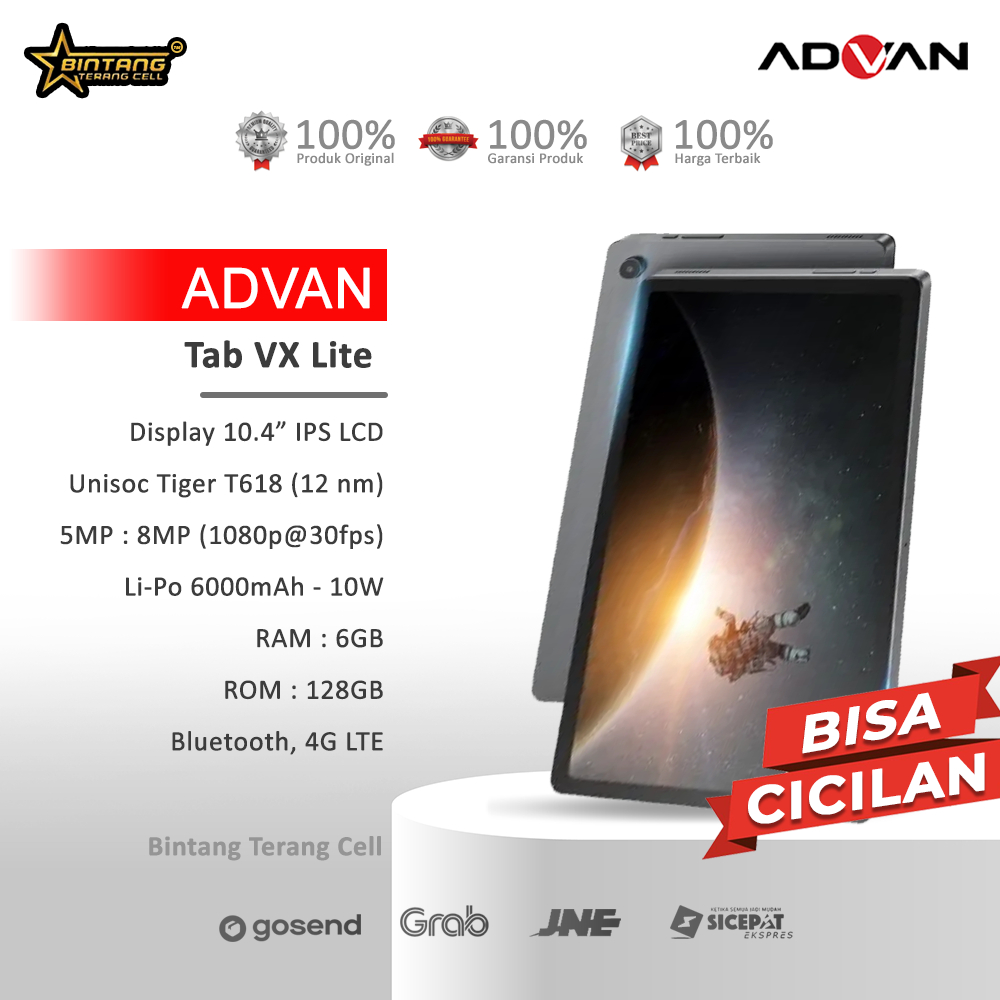 Advan tab advan tablet vx lite ram 6/128Gb tab vx neo ram 4/128gb simcard 4G lte garansi resmi