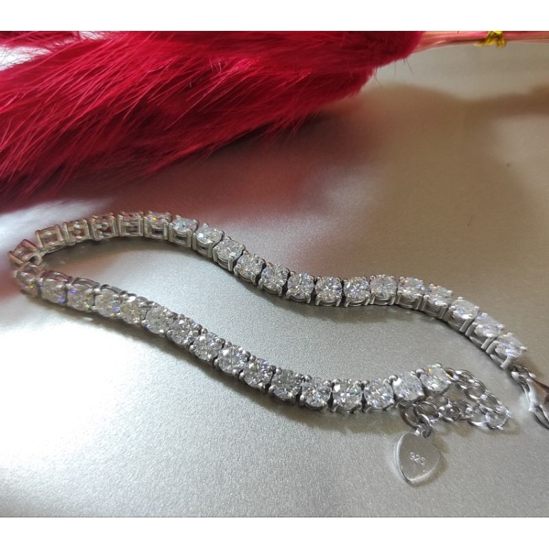 gelang tangan anak perempuan berbahan moissanite perak 925