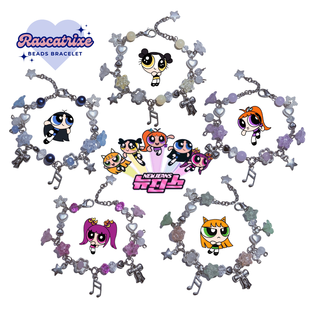 Gelang NewJeans x Powerpuff Girls (NewJeans Inspired Bracelet) | y2k kpop aesthetic beads couple bra