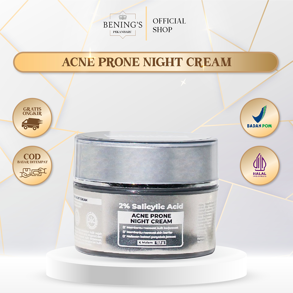 Bening Skincare Dr Oky Pratama - Acne Prone Night Cream Perawatan Kecantikan Krim Wajah Berjerawat D
