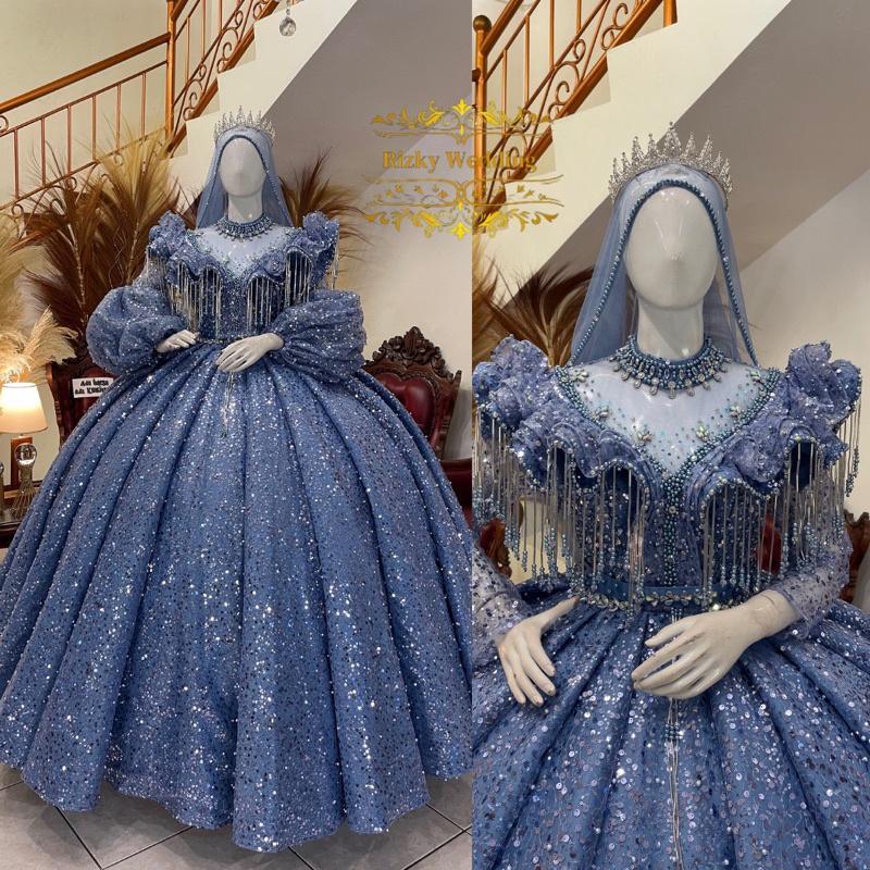 Gaun pengantin | Gaun pengantin premium| Gaun pengantin mewah elegan