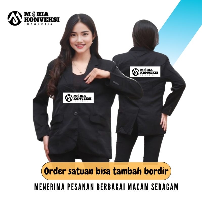 READY STOK Jas Almamater Organisasi OSIS Hitam Polos (Bisa Tambah Bordir)
