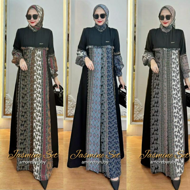 gamis set produk Amore by ruby edisi Jasmin set