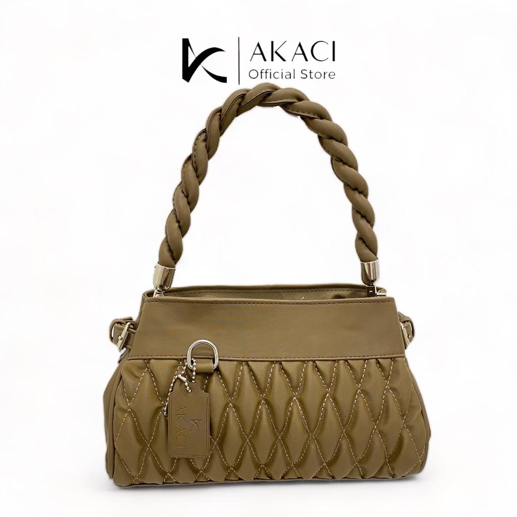 Akaci - KAYES Tas Bahu dan selempang wanita kepang 09-8219 Bahan Nilon 1 ruang Hand Bag Terbaru pest
