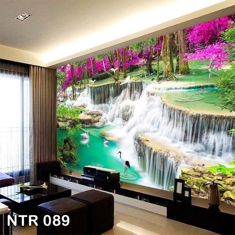 Wallpaper Custom 3D Mural Photowall Walpaper Dinding Sticker Pemandangan Alam Background Air Terjun