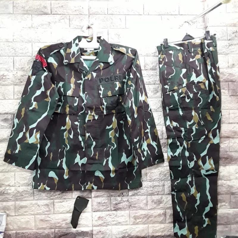 1 Stel PDL Tactikal Loreng jatah Brimob Polri 2022 bahan sritex kotak kotak taktikal