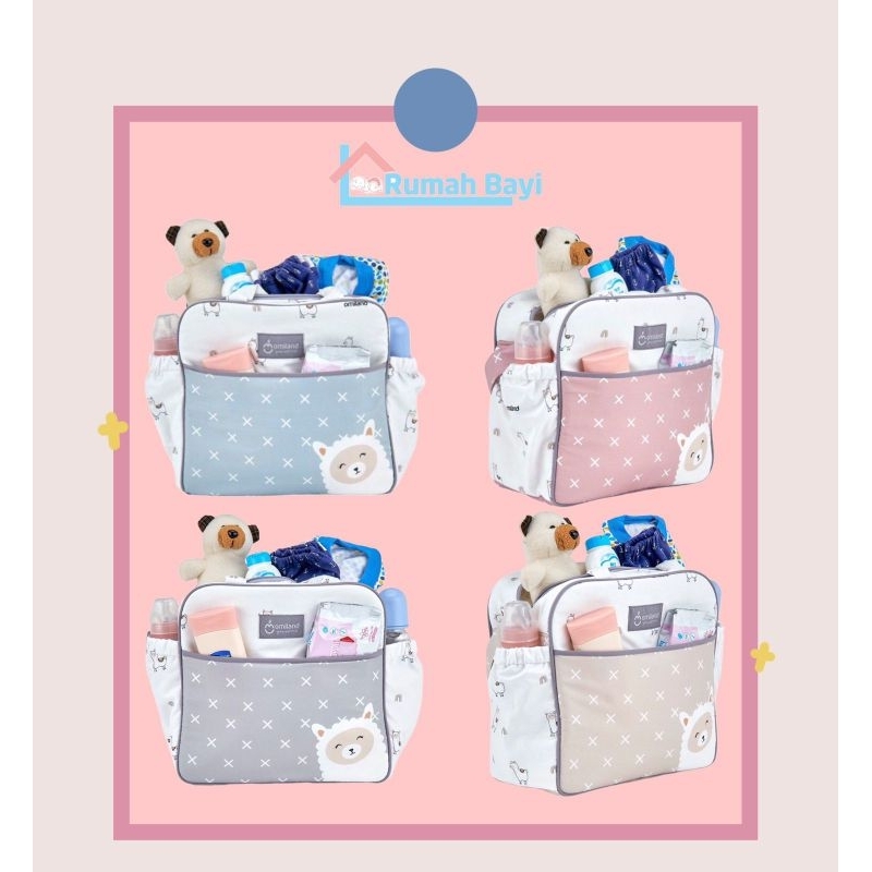 OMILAND TAS BAYI MEDIUM SAKU PRINT ALPACA SERIES OB29204 KECIL