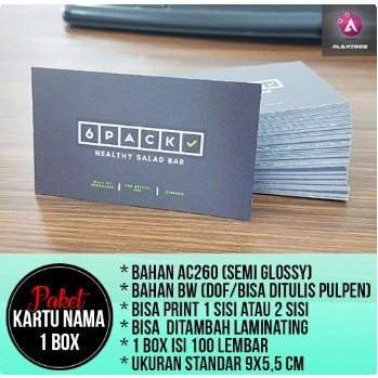 

print kartu nama paket 1 box isi 100 full color