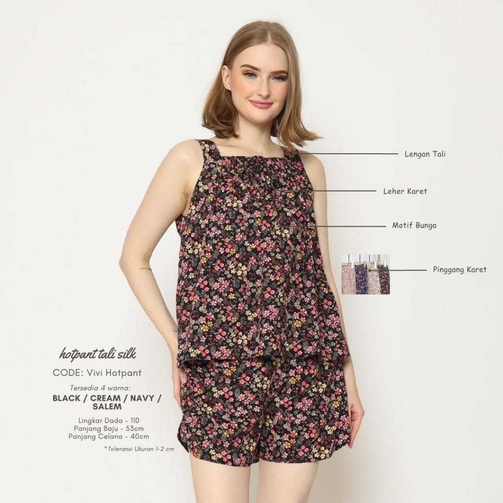 BAJU TIDUR WANITA HOTPANT SETELAN CELANA PENDEK RAYON TWILL PREMIUM LENGAN BUNTUNG AMRO