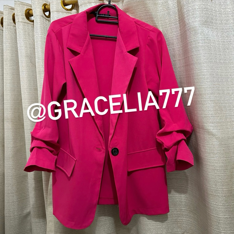 [Preloved] Magnolia Blazer Outer Pink Fuschia Size S