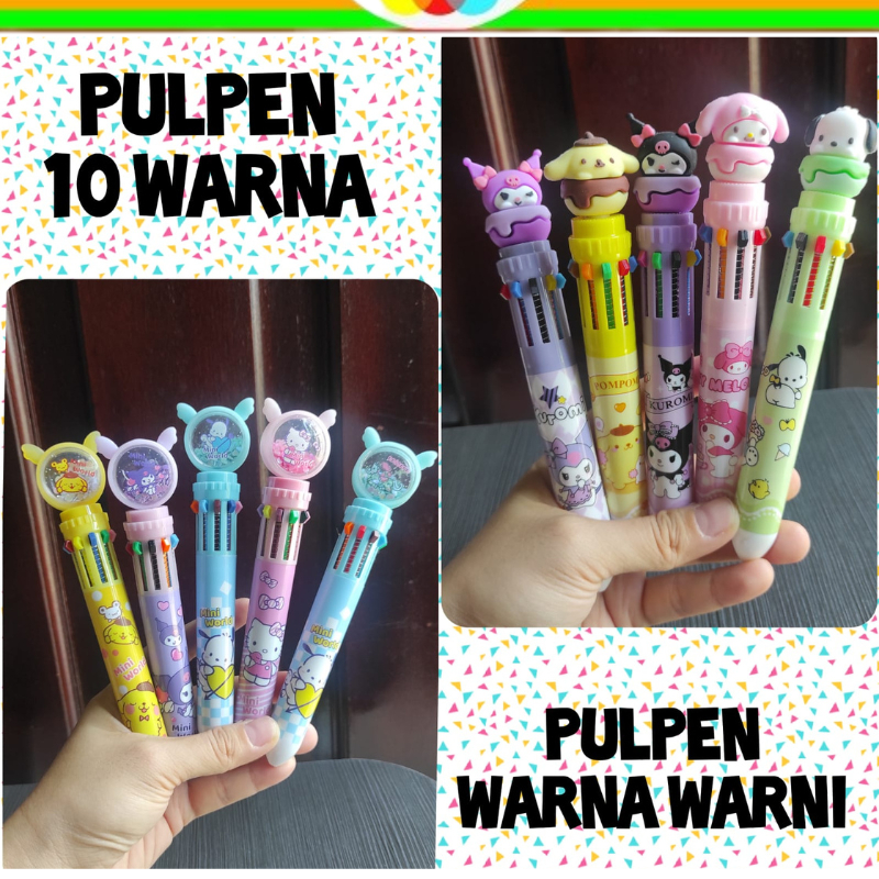 

PULPEN 10 WARNA SANRIO | PULPEN LUCU | PEN WARNA WARNI | PERALATAN TULIS | ALAT TULIS KANTOR | ALAT TULIS SEKOLAH | KUROMI | MELODY | CINAMORROL | POMPOMPURIN | UNICORN | SKM