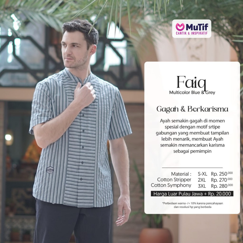 KOKO FAIQ / KOKO DEWASA / KOKO MUTIF / KOKO LENGAN PENDEK / KOKO MUTIF FAIQ