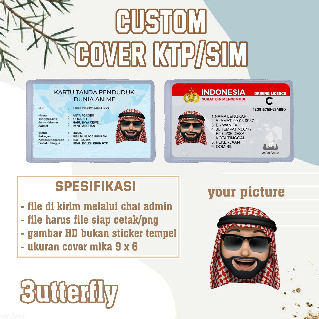 [COVER CUSTOM] Cover Pelindung Kartu Identitas KTP SIM