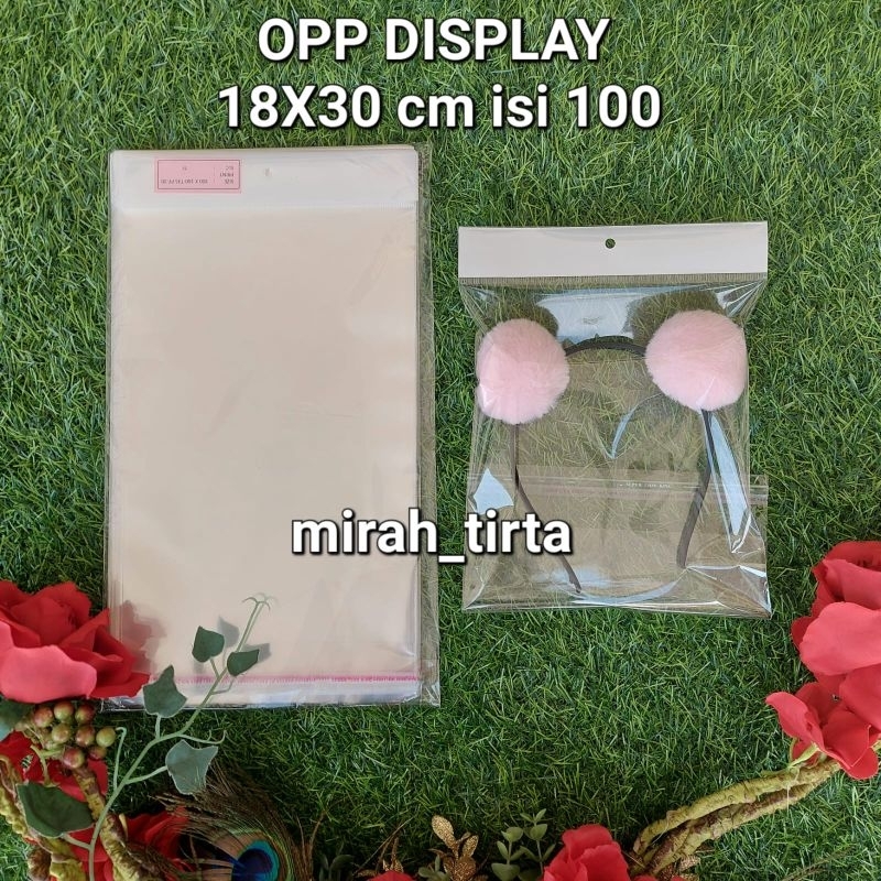 

❤️PLASTIK DISPLAY❤️18X30CM Plastik Opp gantung. plastik lubang display .plastik bando. plastik aksesoris.plastik perlize. plastik Opp lubang 20x30 cm