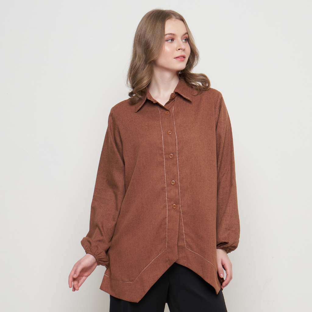 XALOXA ZILA BLOUSE | Baju Atasan Kemeja Wanita Bahan KATUN MADINA | Size Reguler Jumbo