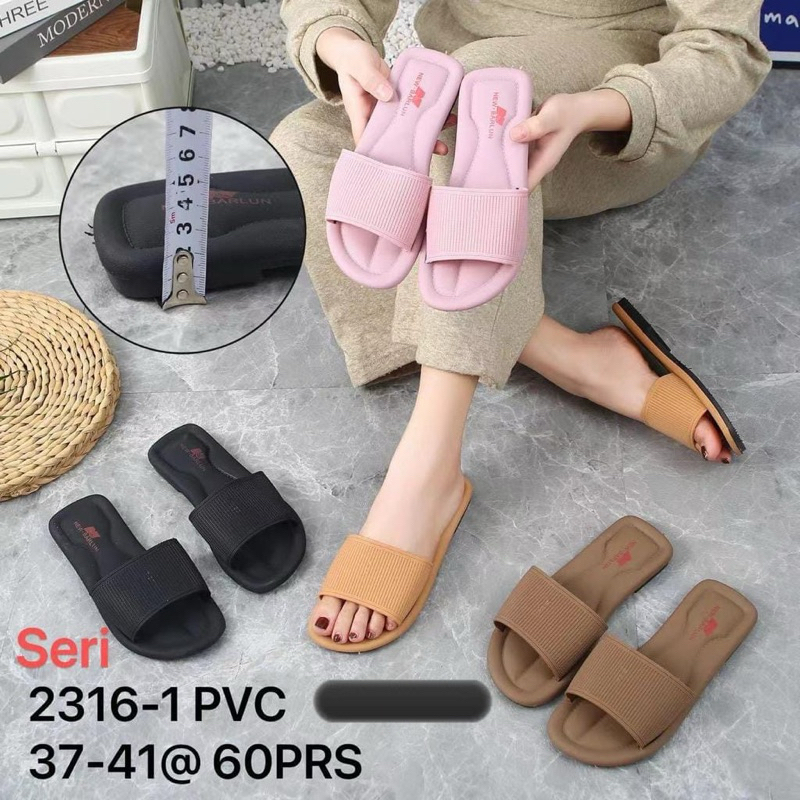 sandal jelly slip on polos wanita / slip on karet polos wanita